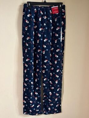 Wondershop Mans S Blue Santa Print Microfleece Holiday Pajama Pants…223
